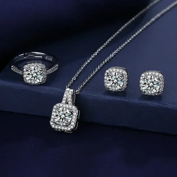 White Cubic Zirconia Jewelry Set 01-03